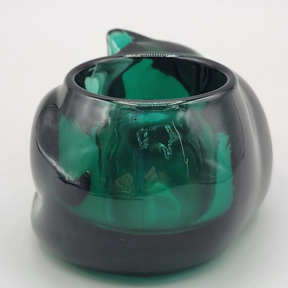 Indiana Glass Evergreen Sleeping Cat Tea Light Votive Candle Holder - Picture 2 of 6